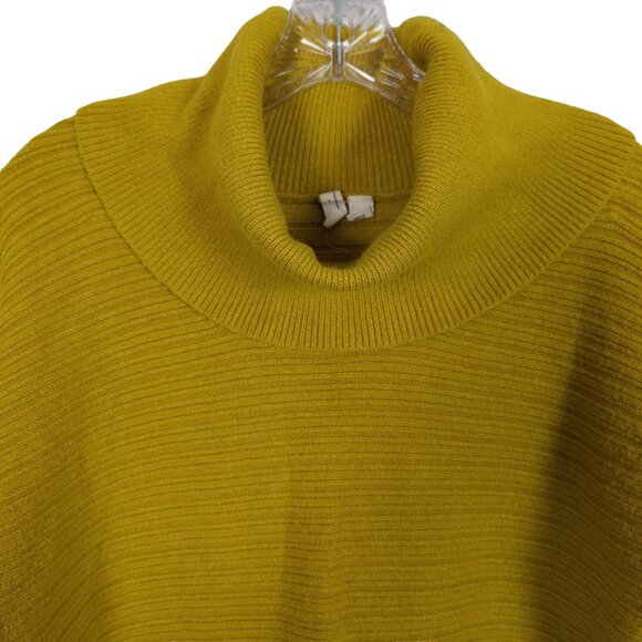 Moth By Anthropologie Mustard Yellow Turtleneck Sweater size XS Ribbed Knit - Picture 3 of 14
